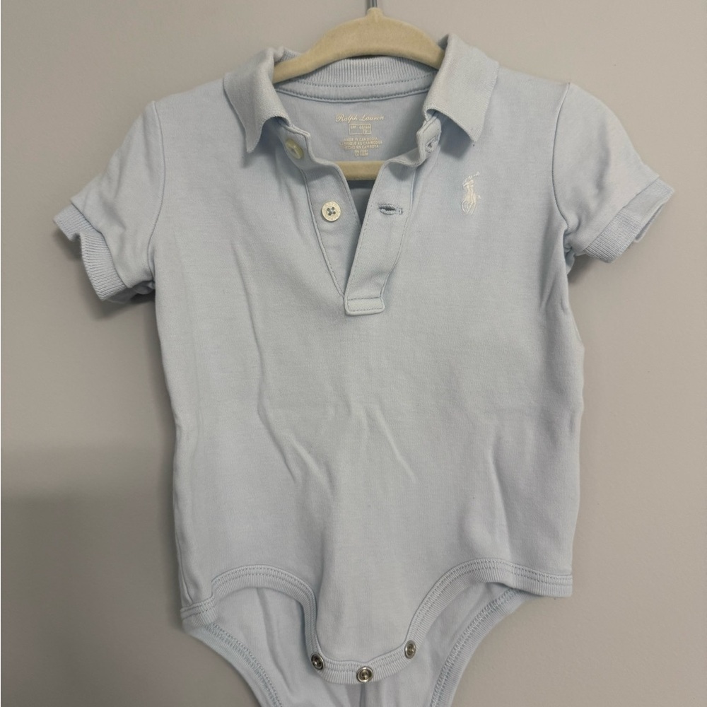 Polo by Ralph Lauren Sky Blue Polo Shirt onesie in 6M